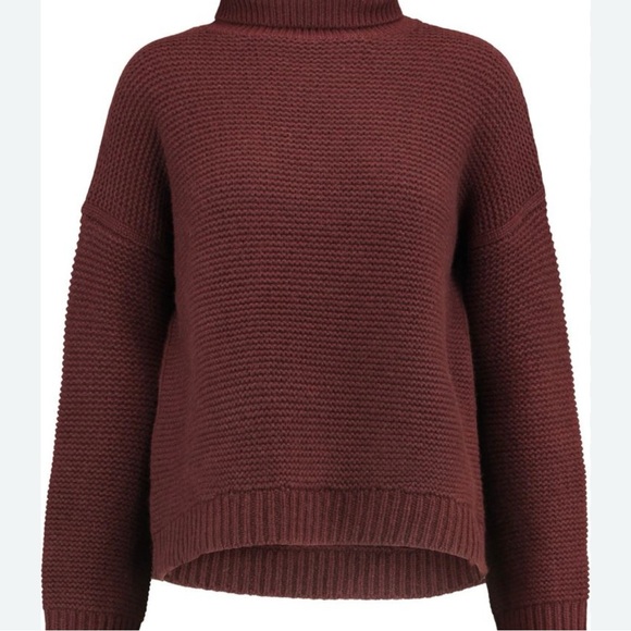 VINCE Women’s Cashmere & Wool Cowl Neck Sweater in Cordovan - Picture 3 of 11